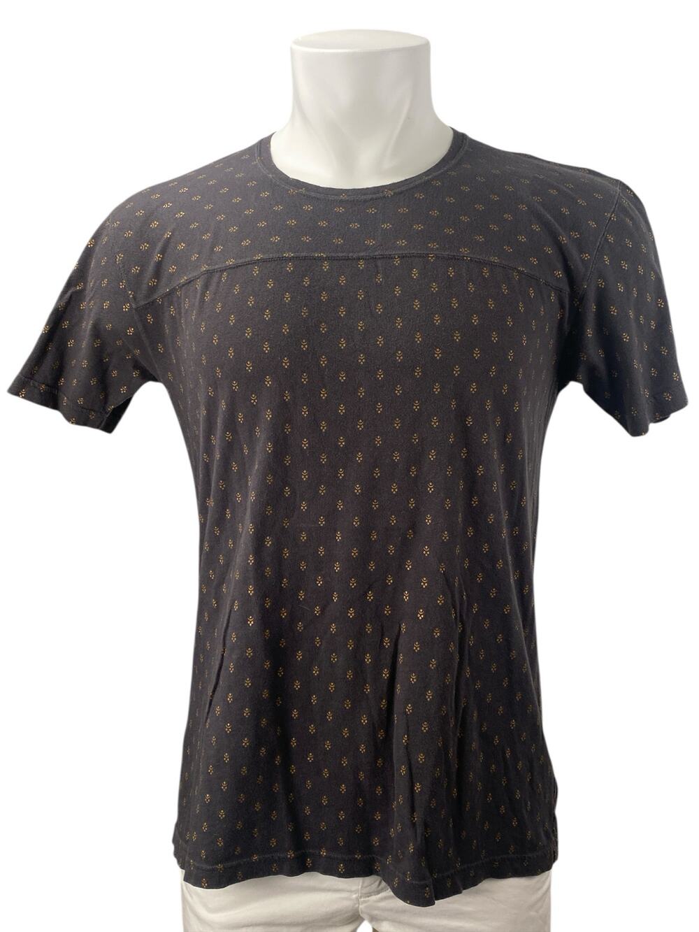Marc Jacobs Men's Brown Floral Printed Crewneck Short Sleeve Tee T-shirt Top S